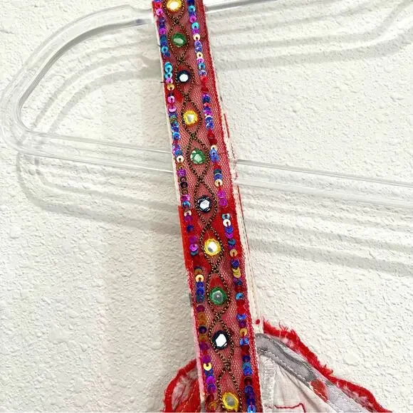 Chaudry KC Mini Sundress Embroidered Sequined Fully Lined Tiered Skirt - Small - Picture 10 of 16